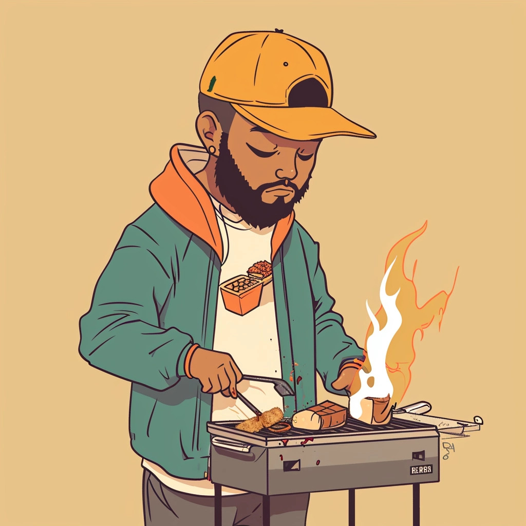 Illustrated spit braai culture South Africa